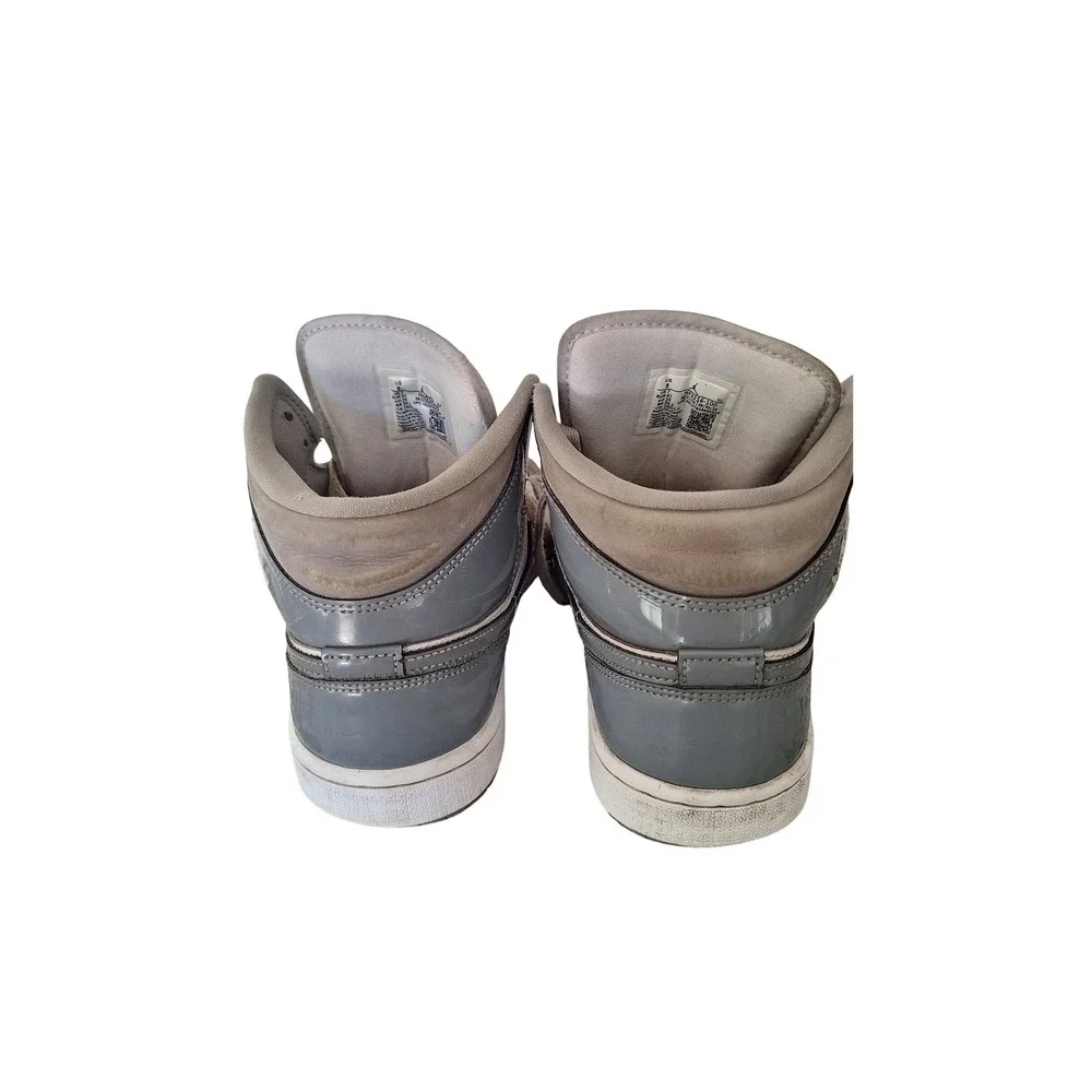 Jordan Air‎ Jordan 1 SE Mid Patent Cool Grey White/Grey Leather Men HF3216-100